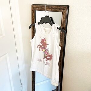 Self Esteem Believe In Yourself unicorn horse girls tank top